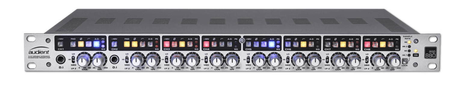 Audient ASP880 - 8 Channel Variable Input Impedance Mic Preamp