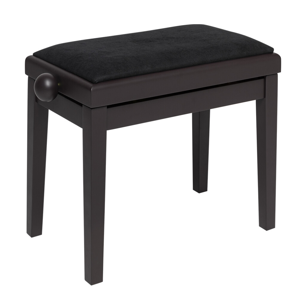 Stagg Rise & Fall Rosewood Piano Bench with Black Ribbed Velvet Top