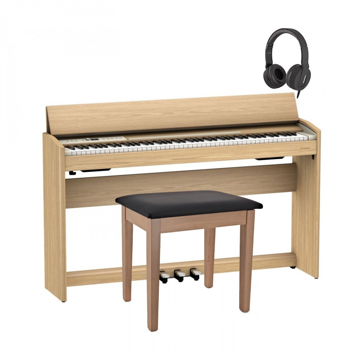 Roland F701 Digital Piano Package, Light Oak