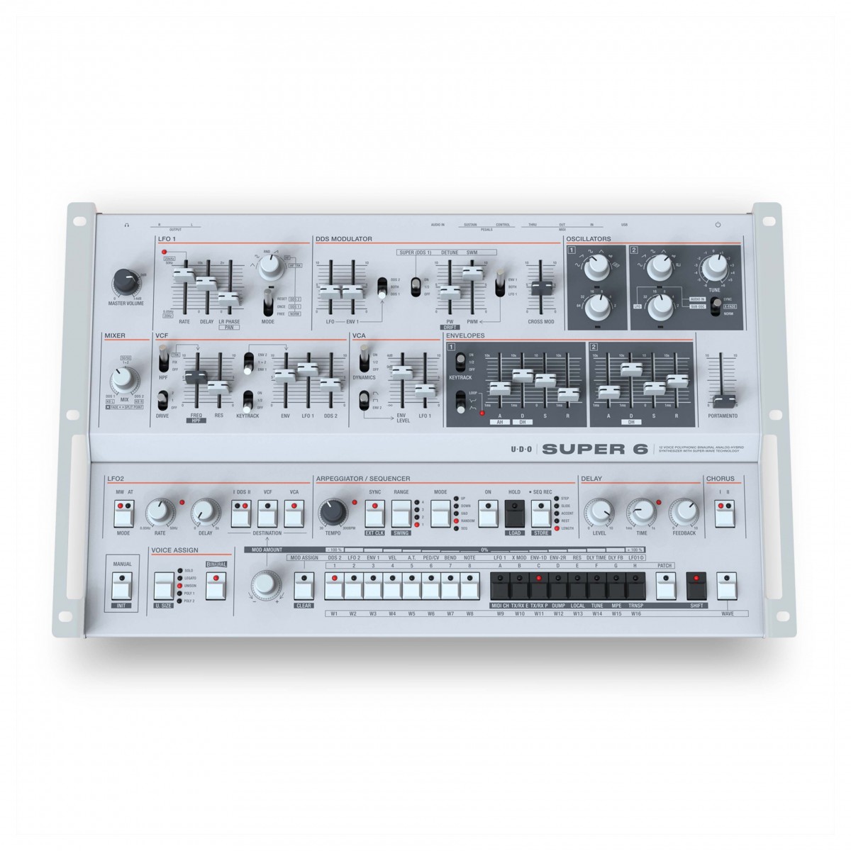 UDO Desktop Super 6, 12-Voice Polyphonic Binaural Hybrid Synthesizer