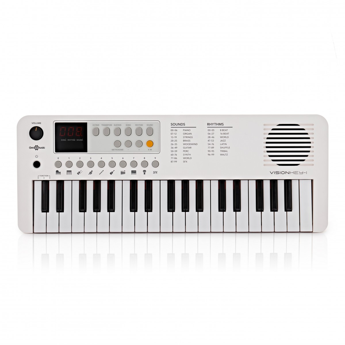 VISIONKEY-1 37 Key Portable Mini Keyboard, White
