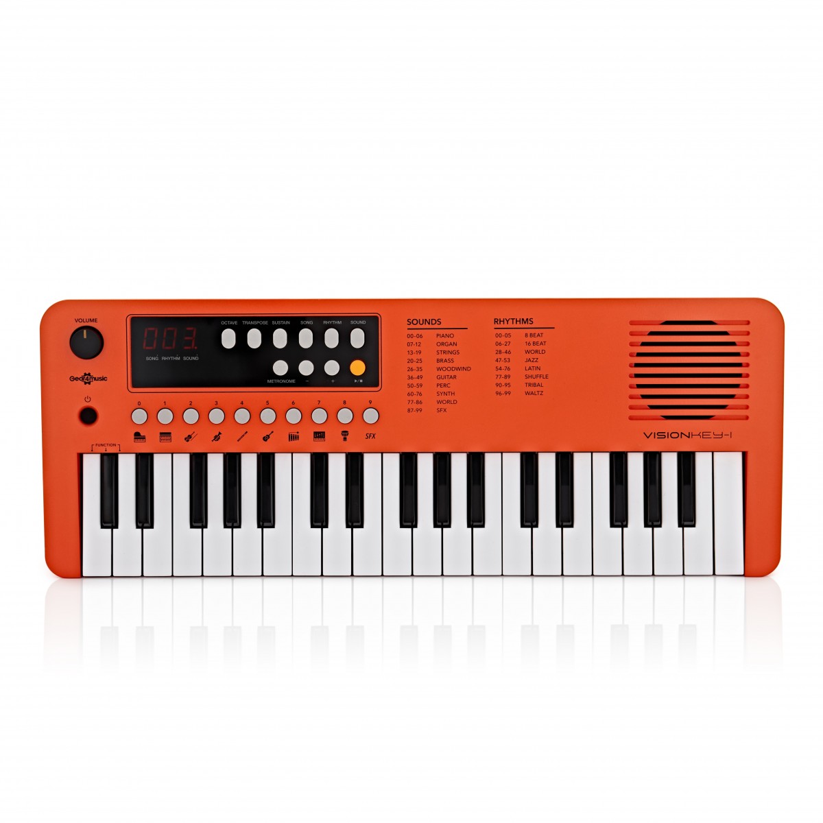 VISIONKEY-1 37 Key Portable Mini Keyboard, Orange
