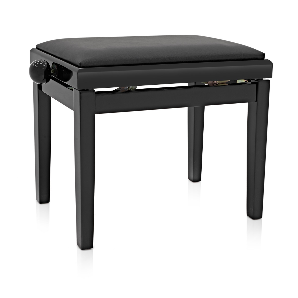Adjustable Piano Stool by Gear4music, Polished Ebony