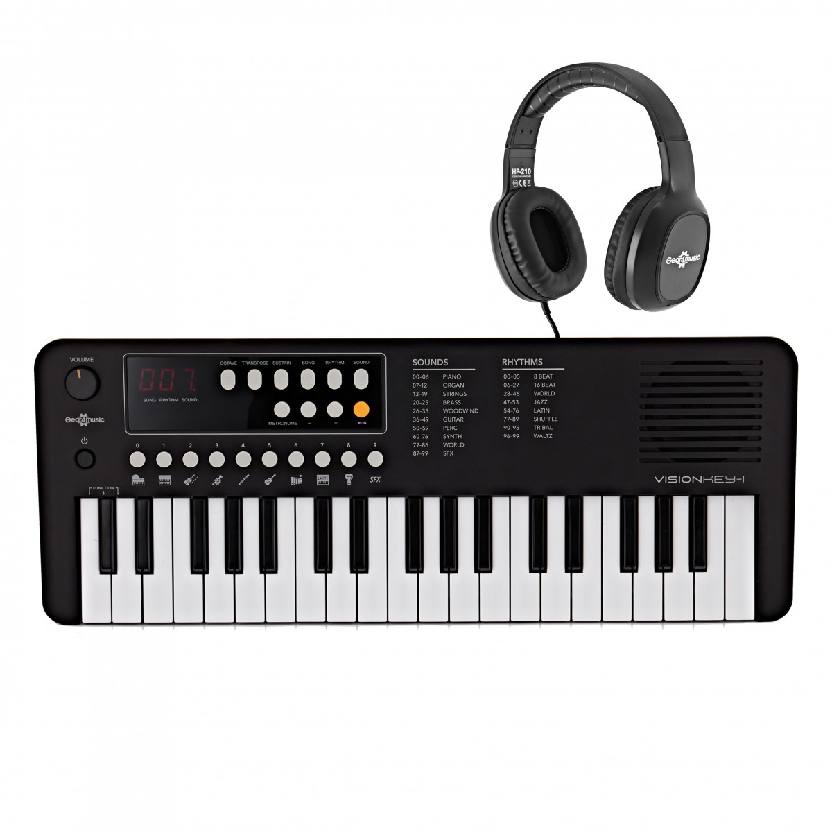 VISIONKEY-1 Portable 37-Key Mini Electric Keyboard Piano for Kids & Beginners, USB-C