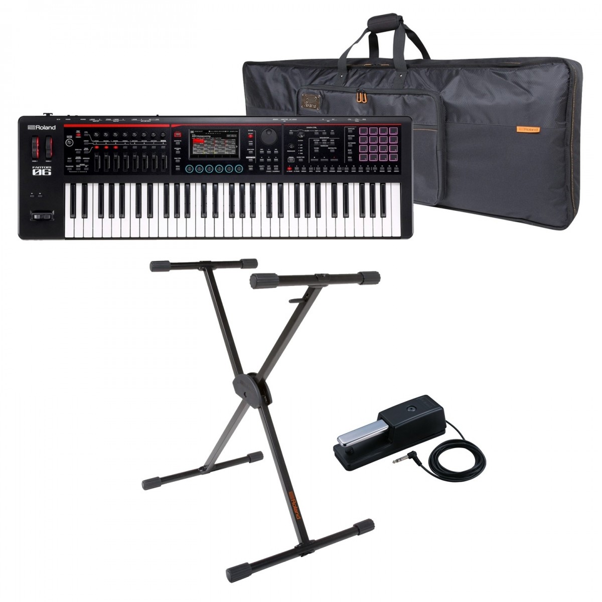 Roland Fantom-06 Synthesizer Keyboard Live Performance Bundle