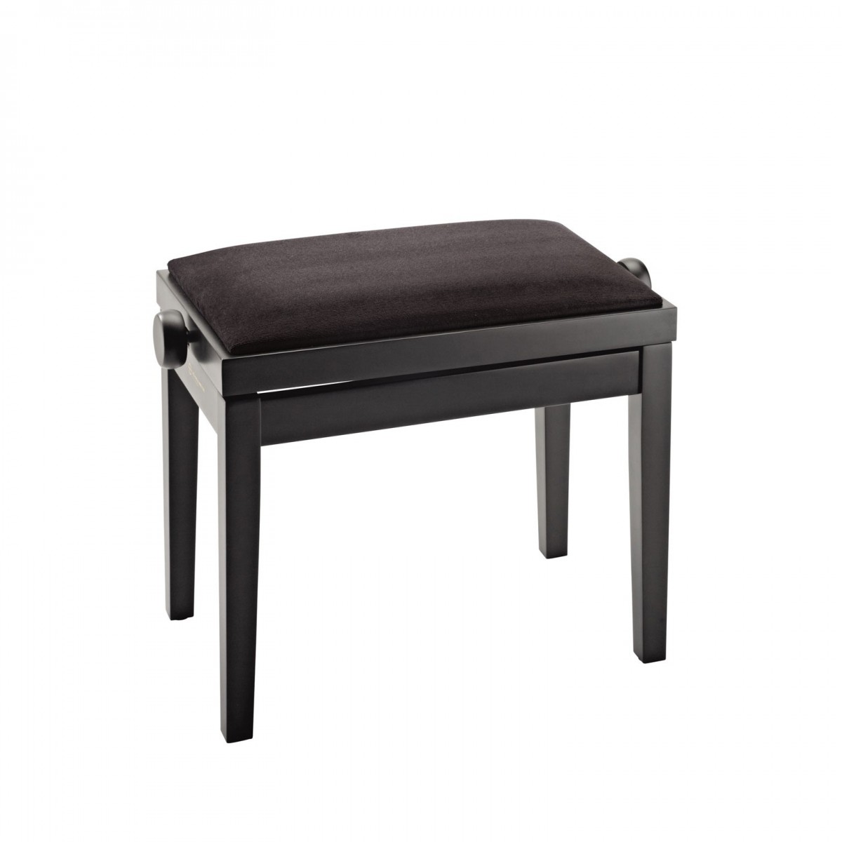K&M 13900 Piano Bench, Black Velvet, Matte Black