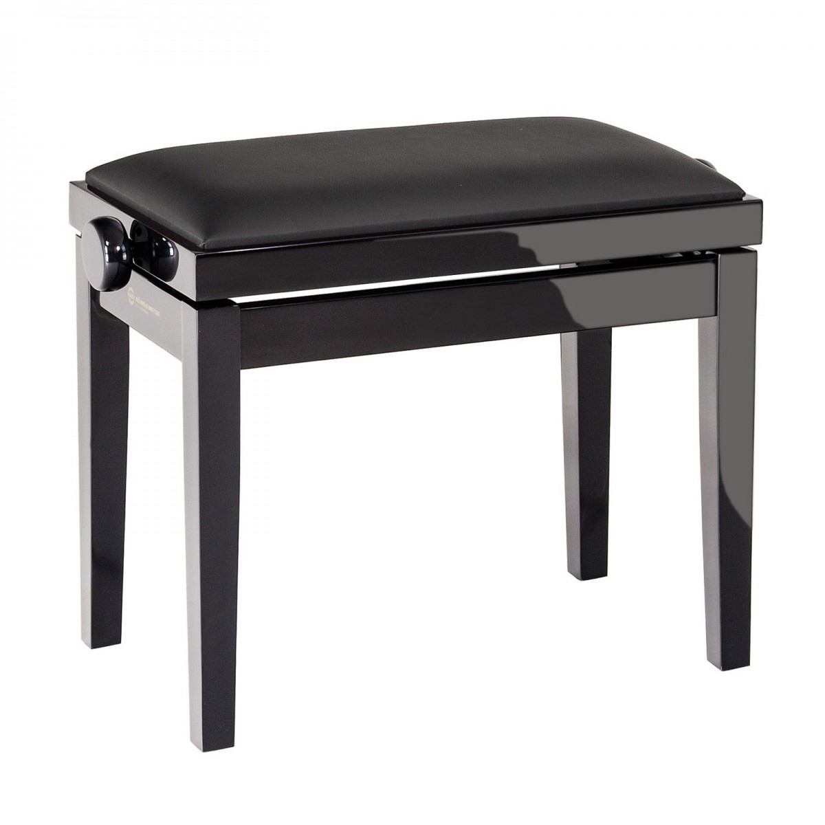 K&M 13911 Piano Bench, Imitation Leather, Gloss Black
