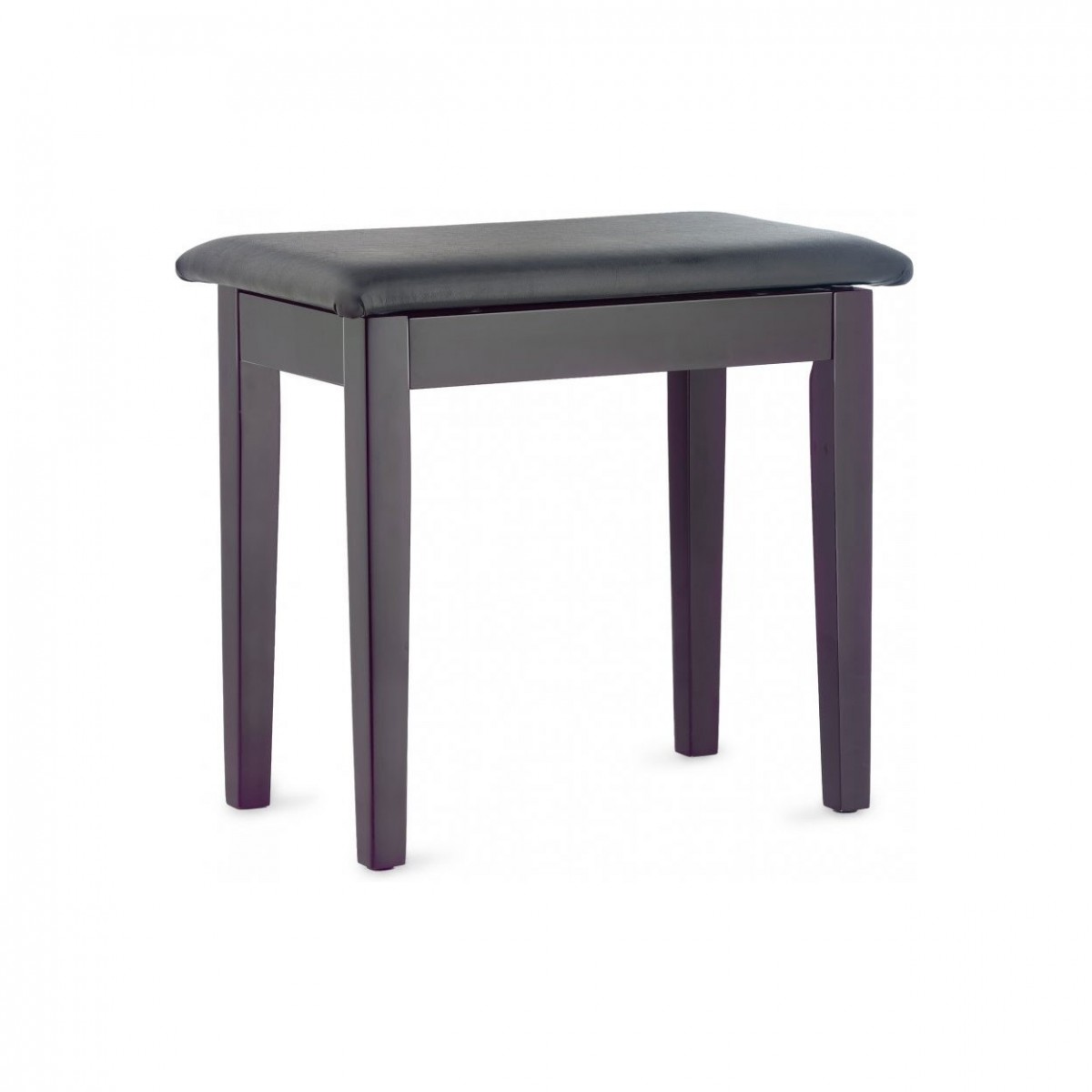 Stagg Piano Bench with Storage, Black Vinyl, Matte Rosewood
