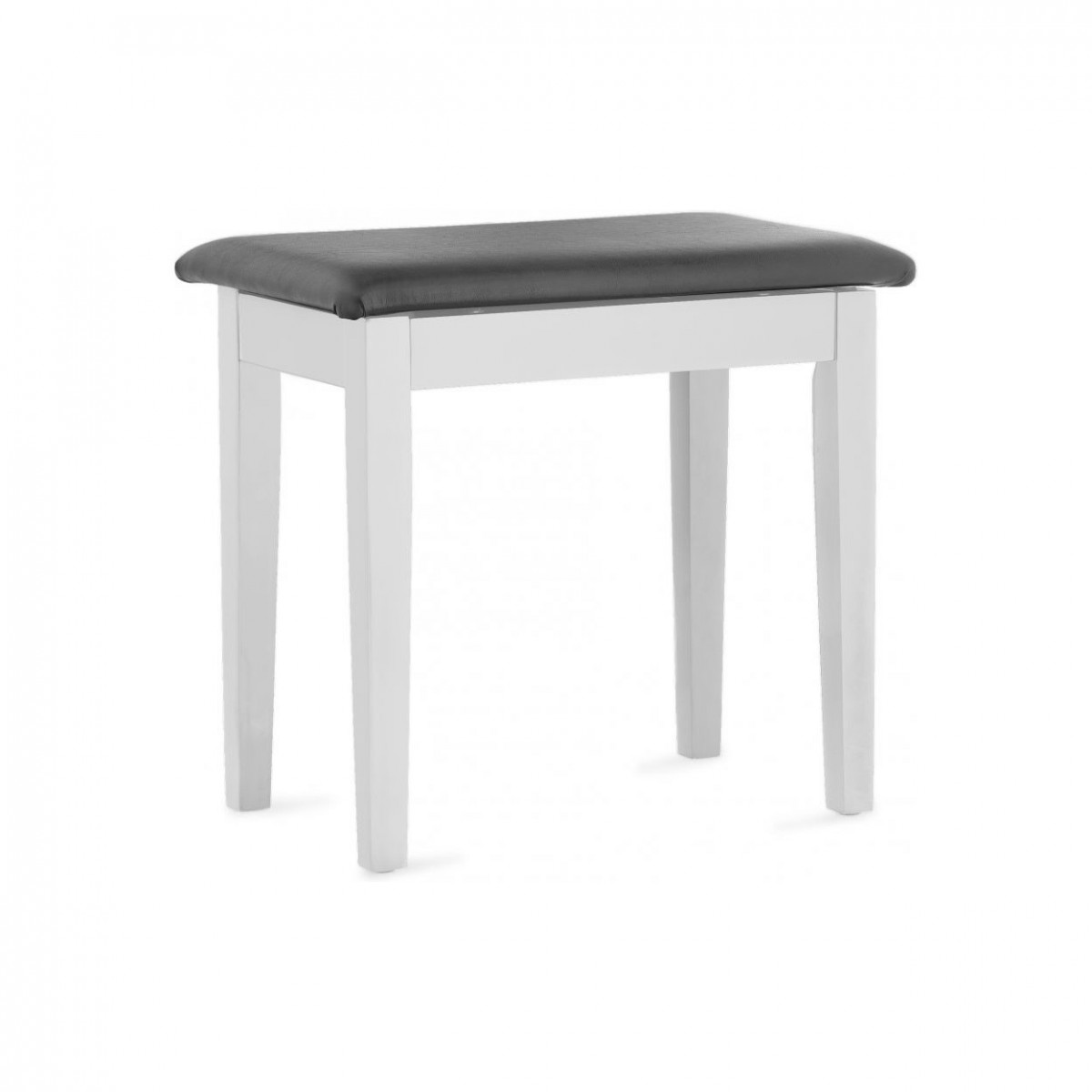 Stagg Piano Bench with Storage, Black Vinyl, Matte White