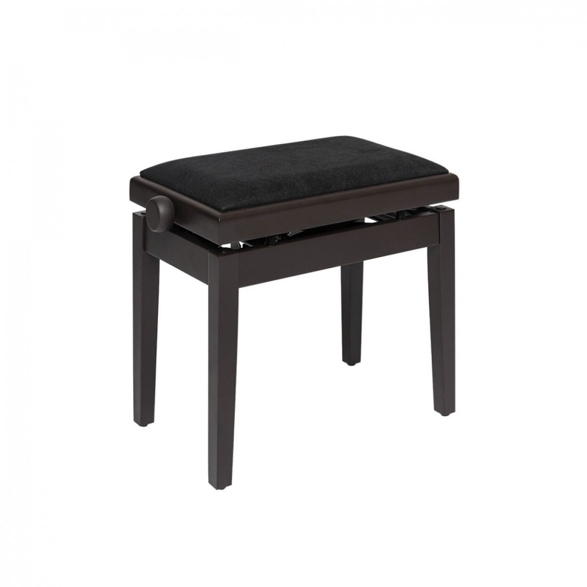 Stagg Hydraulic Piano Bench, Black Velvet, Matte Rosewood
