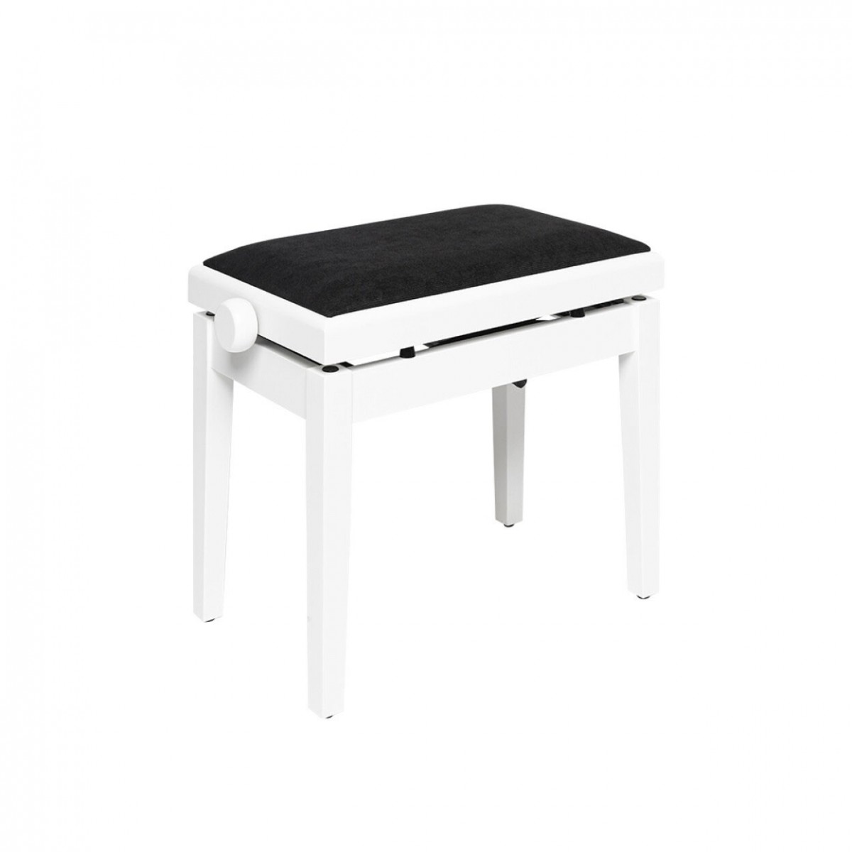 Stagg Hydraulic Piano Bench, Black Velvet, Matte White
