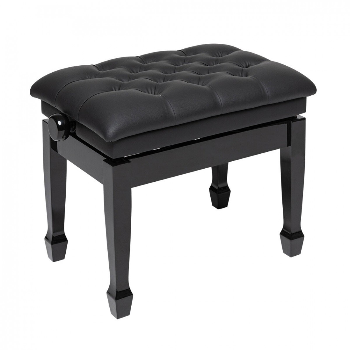 Stagg Concert Hydraulic Piano Bench, Black Vinyl, Gloss Black