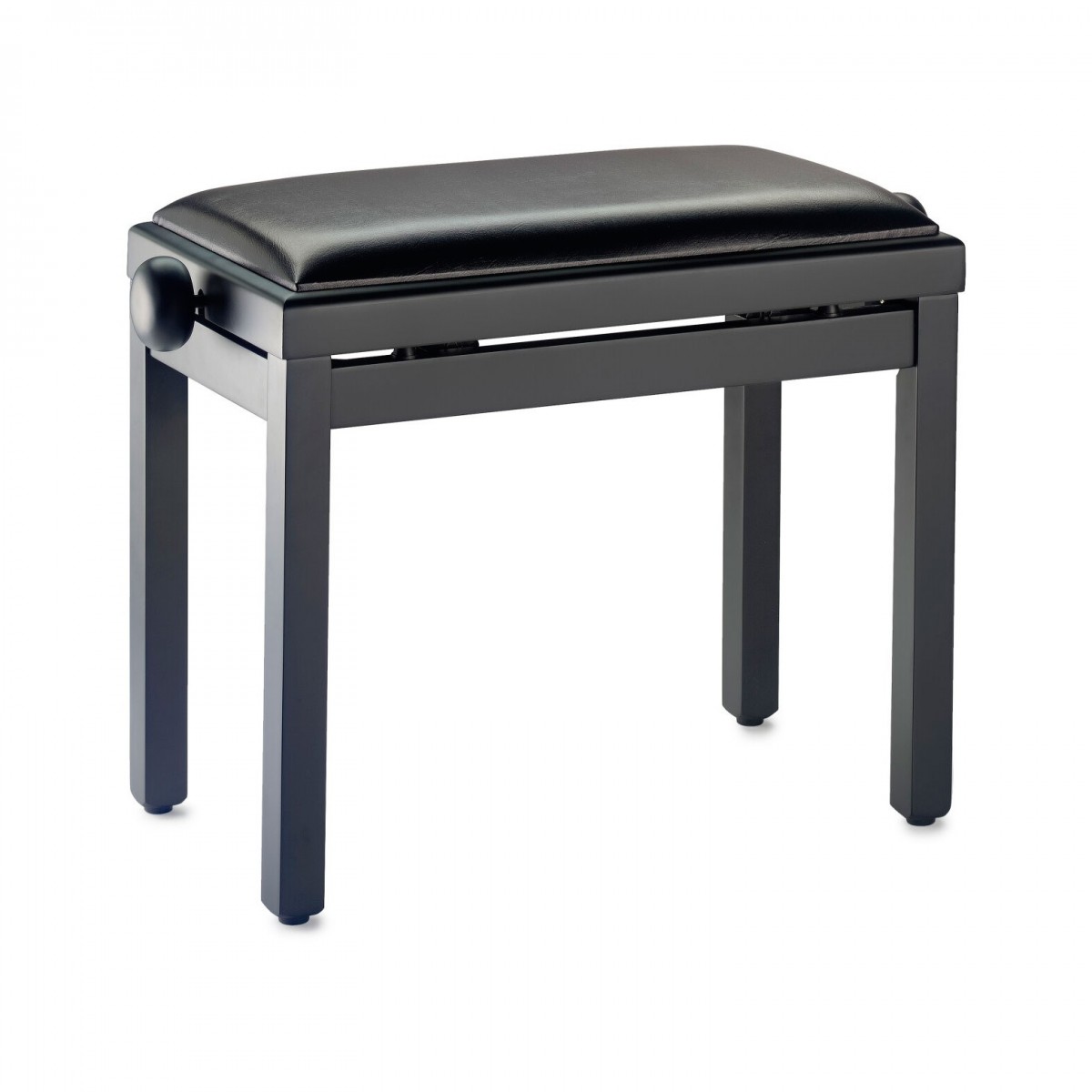 Stagg Adjustable Piano Bench, Black Vinyl, Matte Black