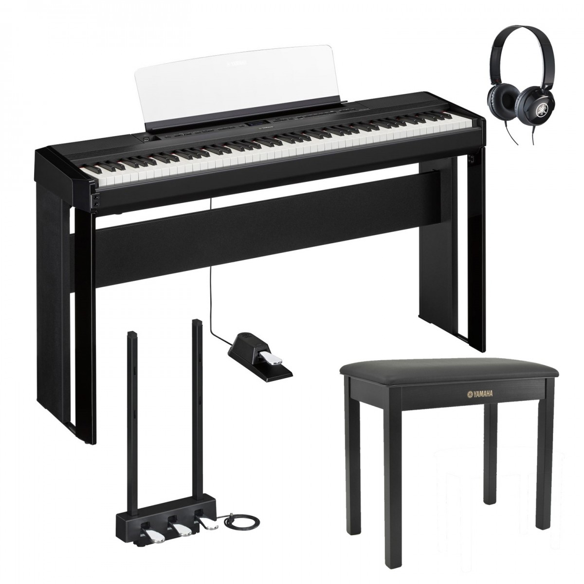 Yamaha P525 Digital Piano, Black, Package