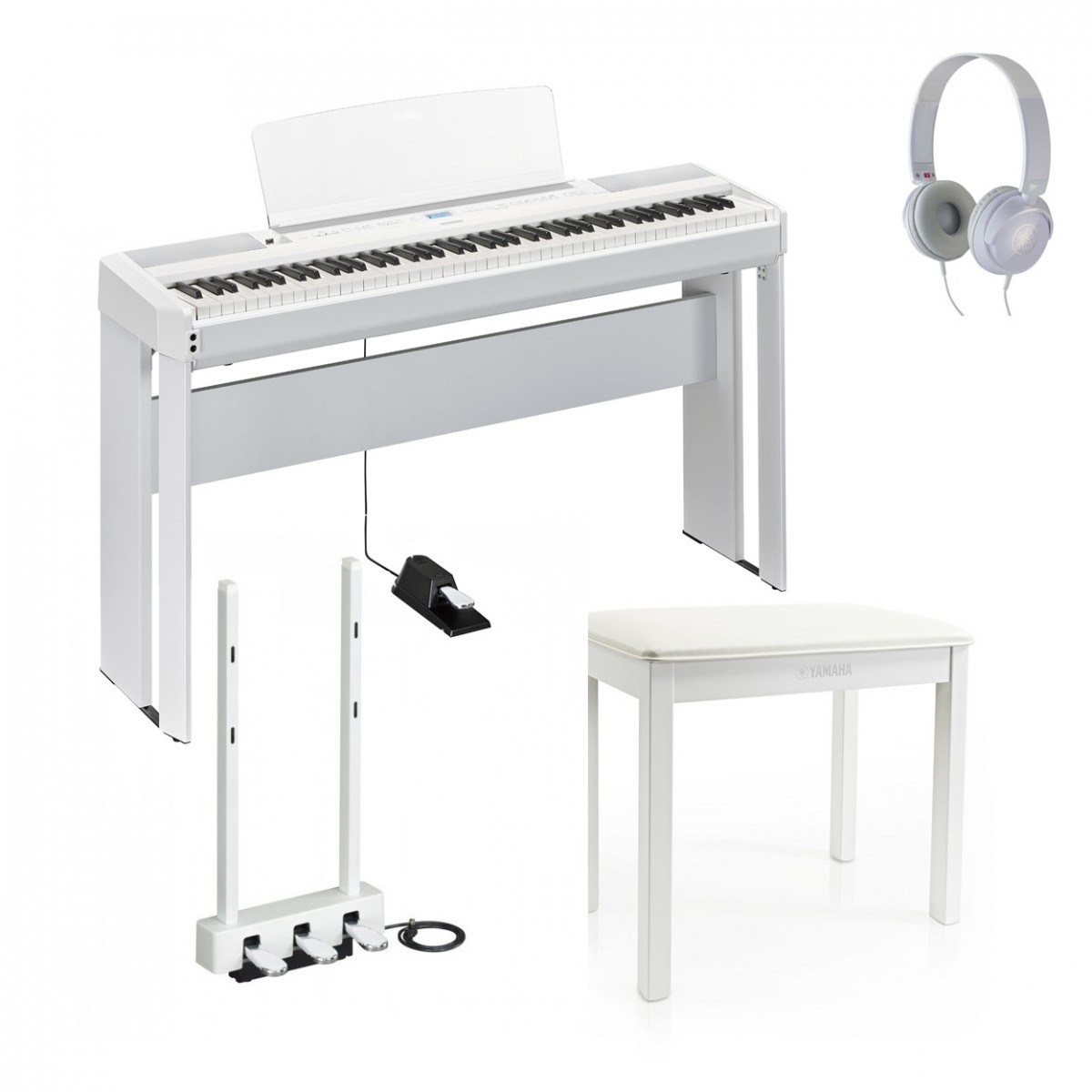 Yamaha P525 Digital Piano, White, Package