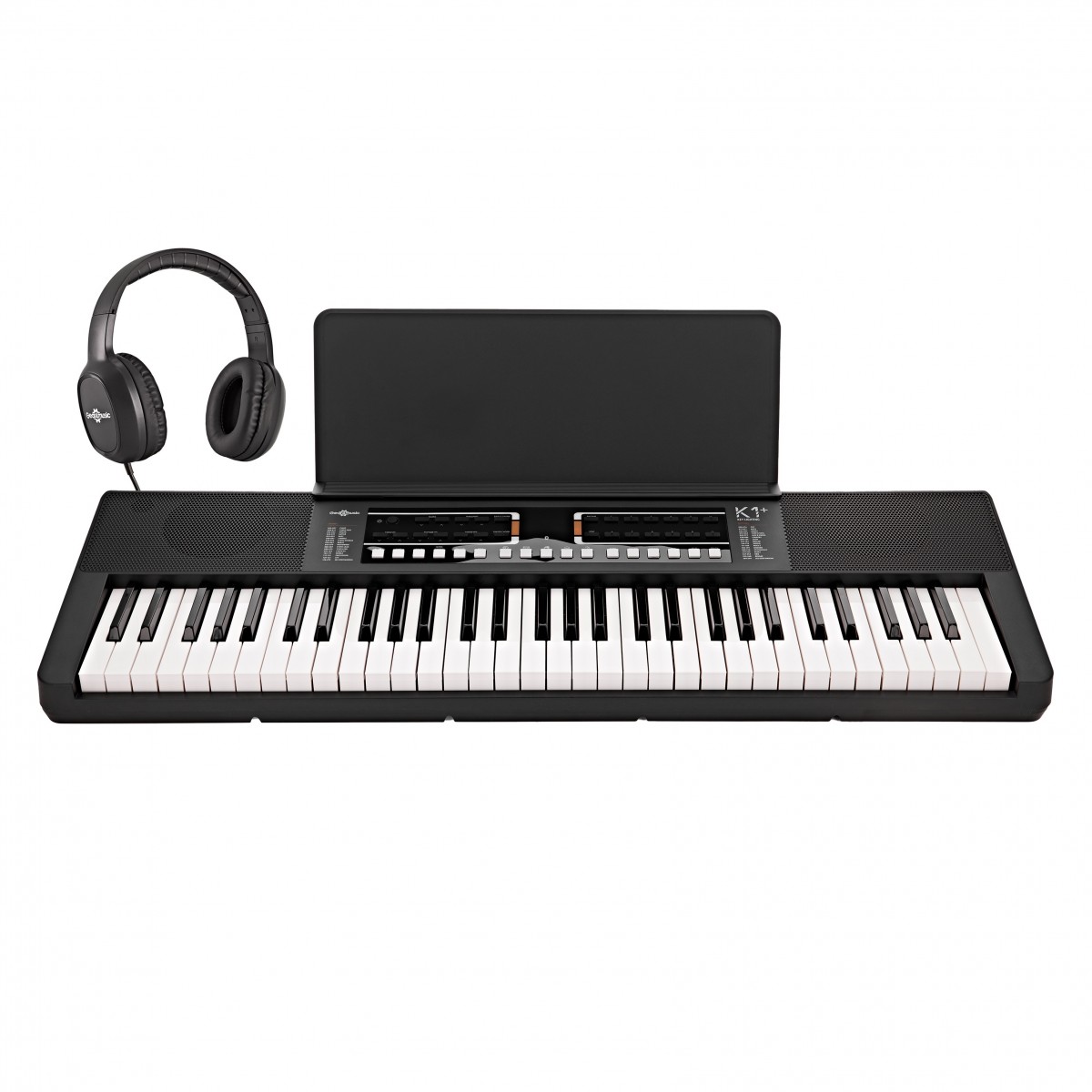 K1+ 61-Note Key-Lighting Keyboard with Bluetooth by Gear4music, Headphone Pack