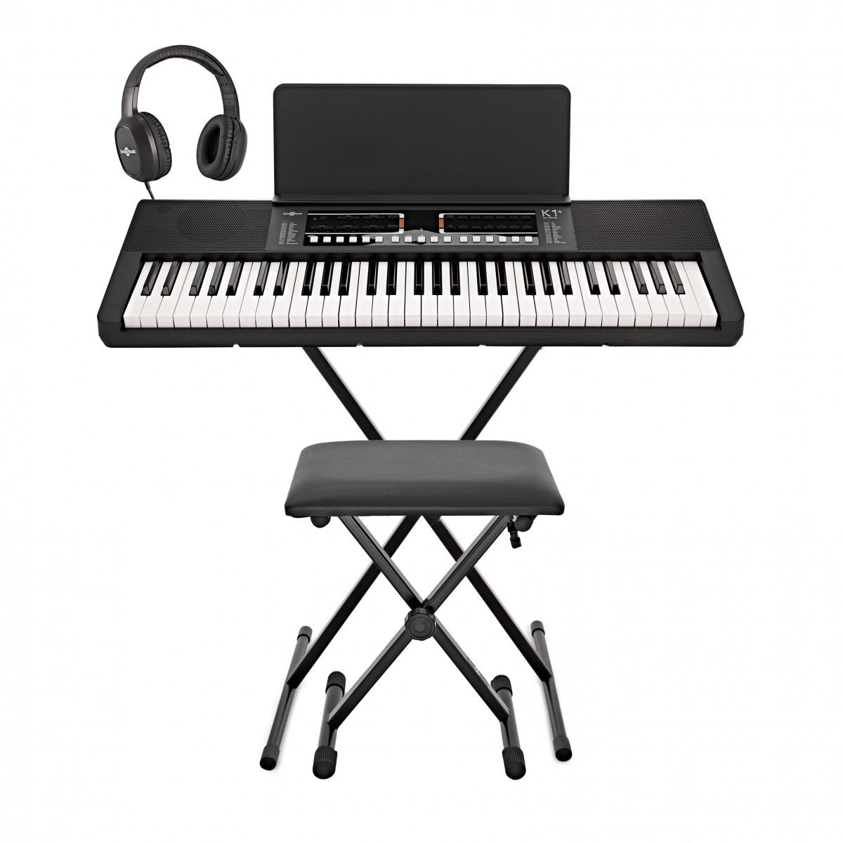 K1+ 61-Note Key-Lighting Keyboard with Bluetooth by Gear4music, Complete Pack