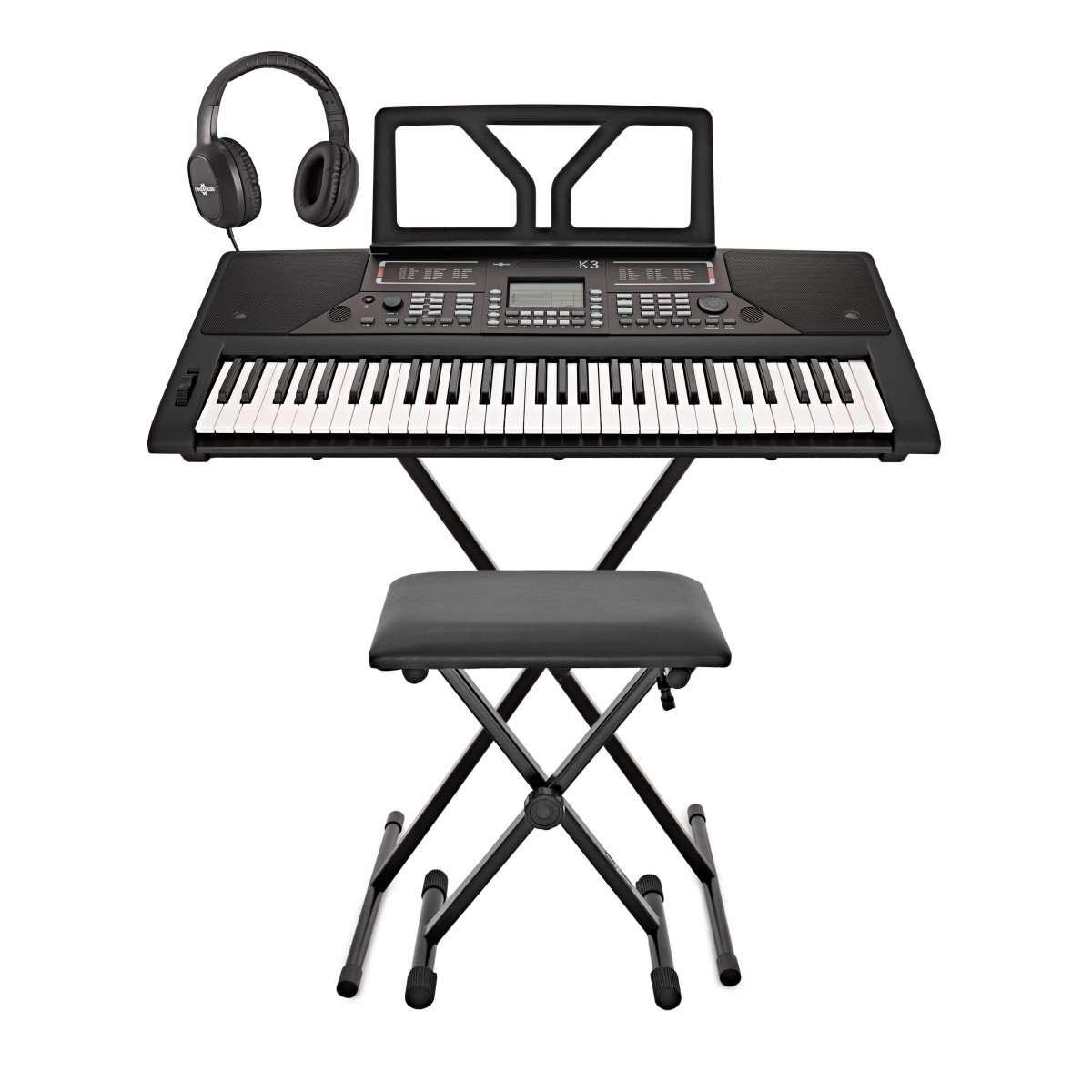 K3 61-Note Keyboard by Gear4music, Complete Pack