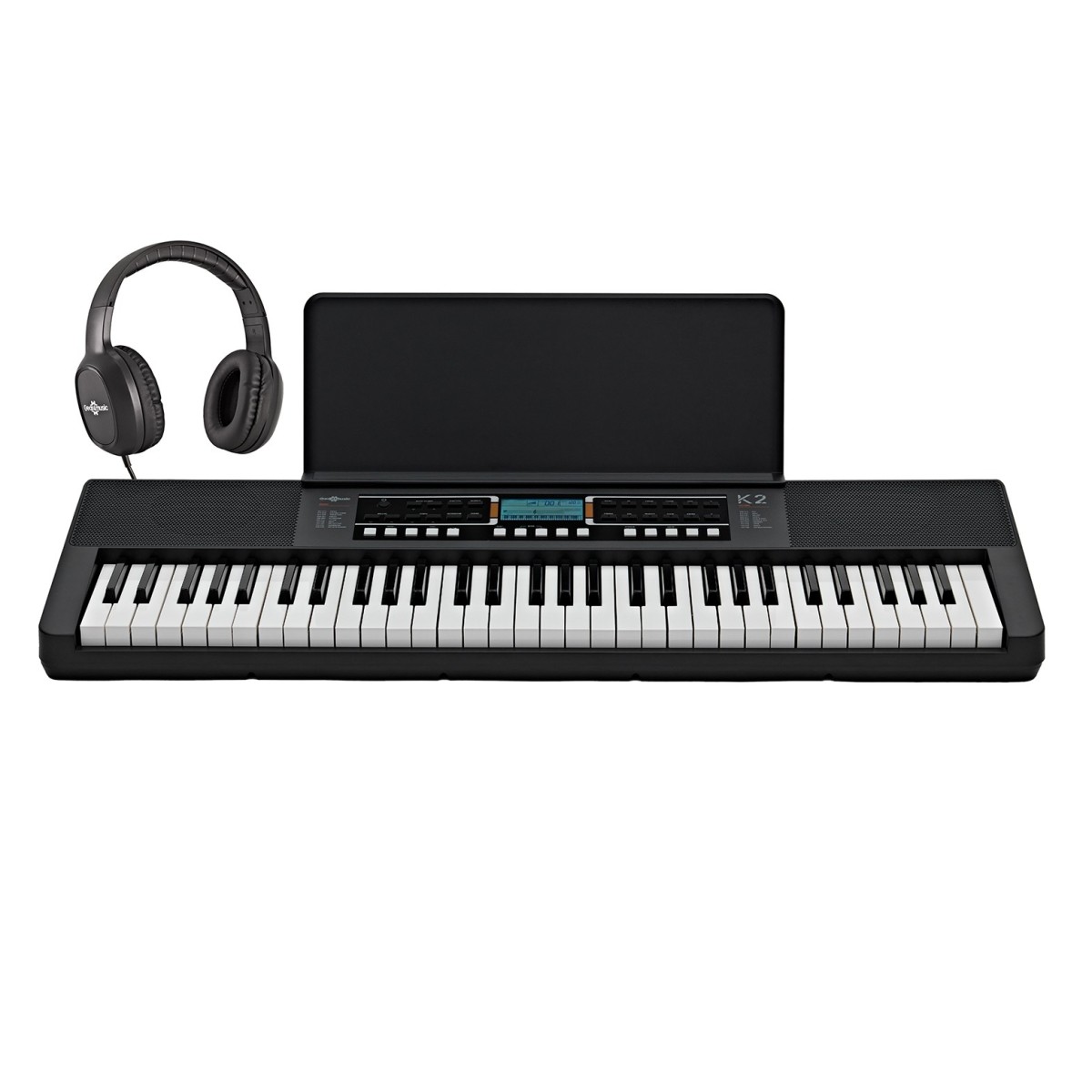 K2 61-Note Keyboard with Bluetooth by Gear4music, Headphone Pack
