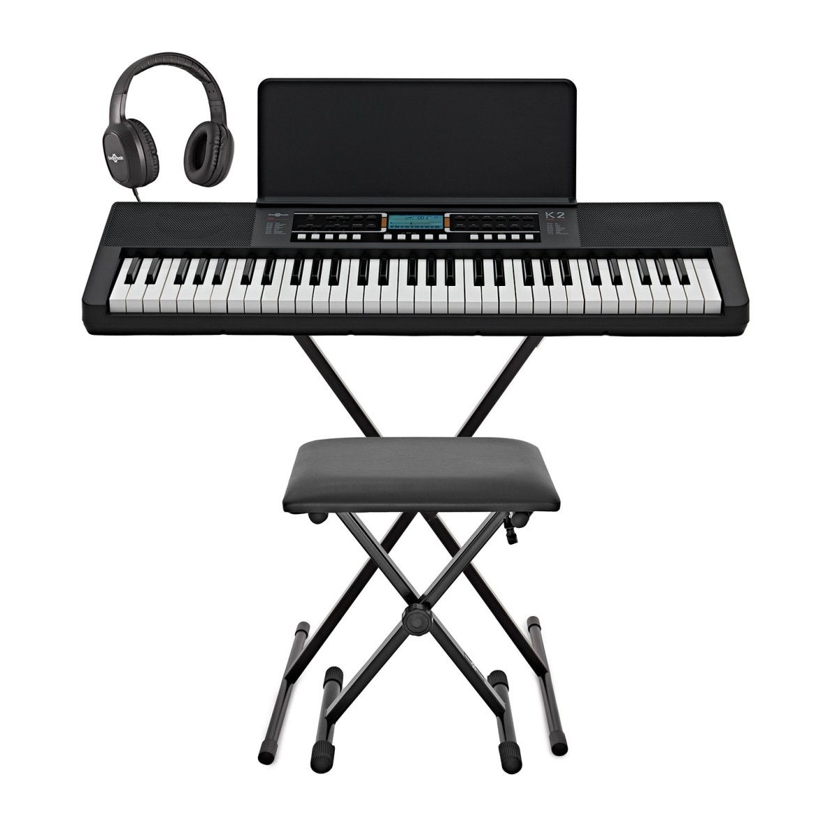K2 61-Note Keyboard with Bluetooth by Gear4music, Complete Pack