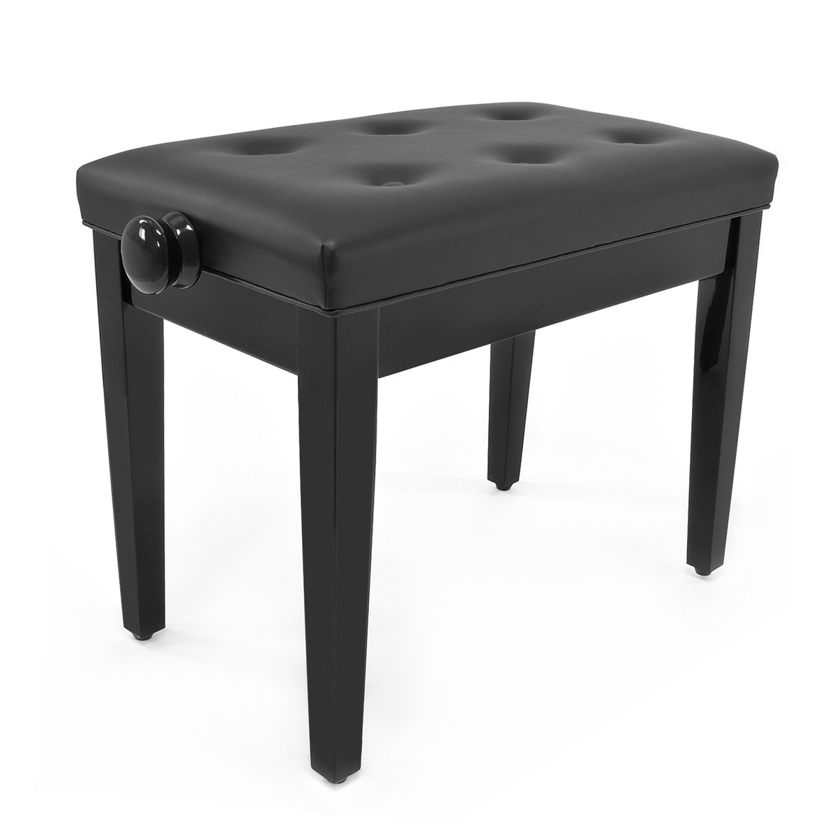 Deluxe Piano Stool by Gear4music, Gloss Black