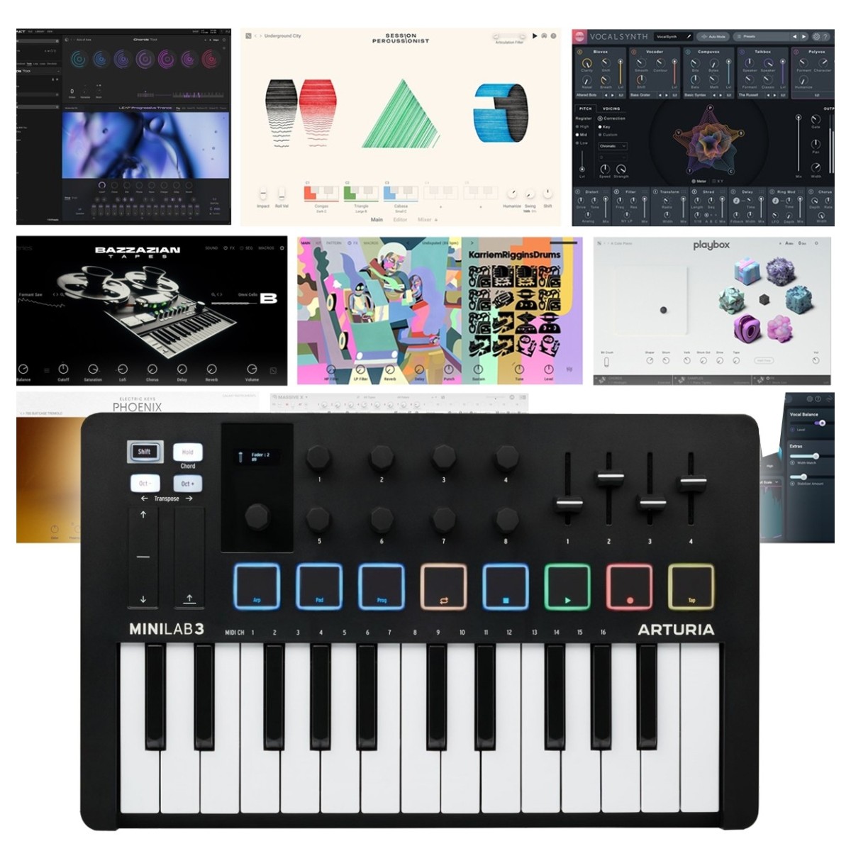 Arturia MiniLab 3, Black With Komplete 15 Standard Upgrade for Komplete Select (Boxed)