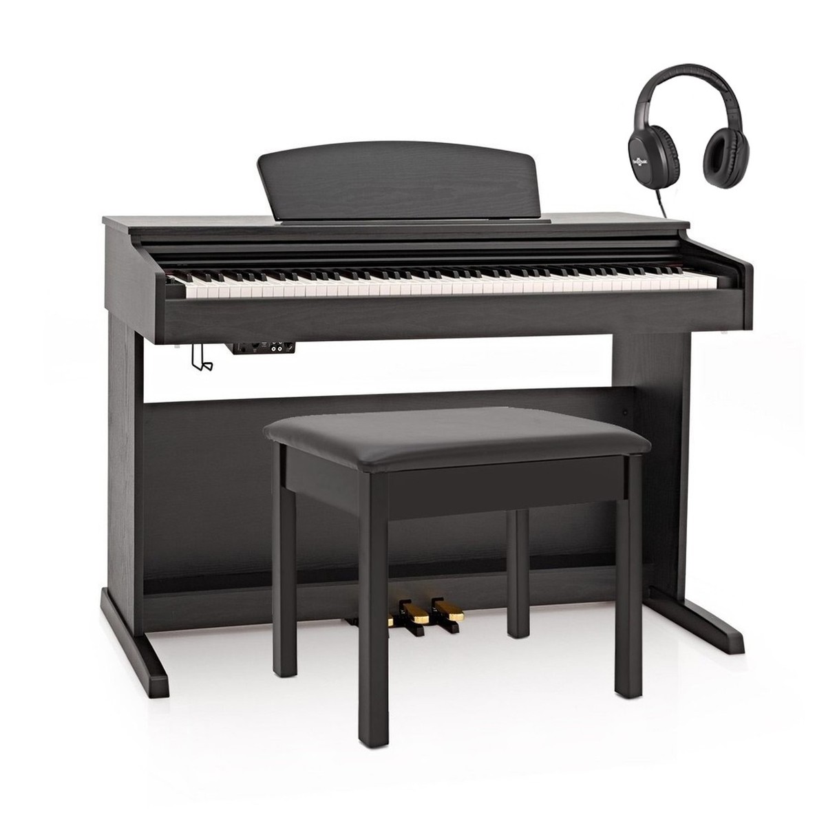 DP-10X Digital Piano by Gear4music + Piano Stool Pack, Matte Black