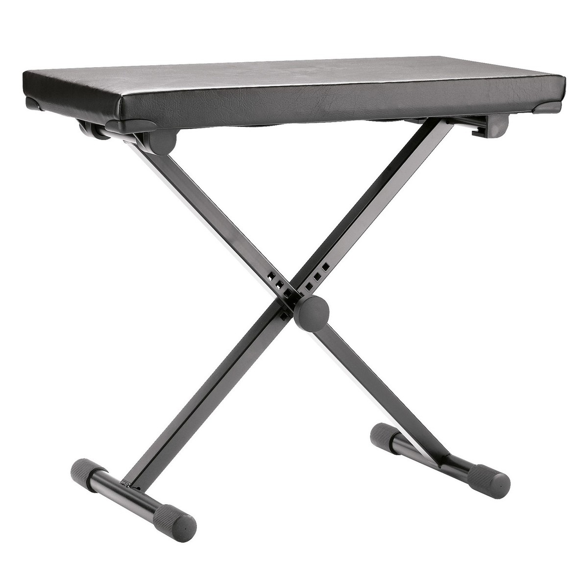 K&M 14075 Wide Keyboard Bench, Imitation Leather, Black