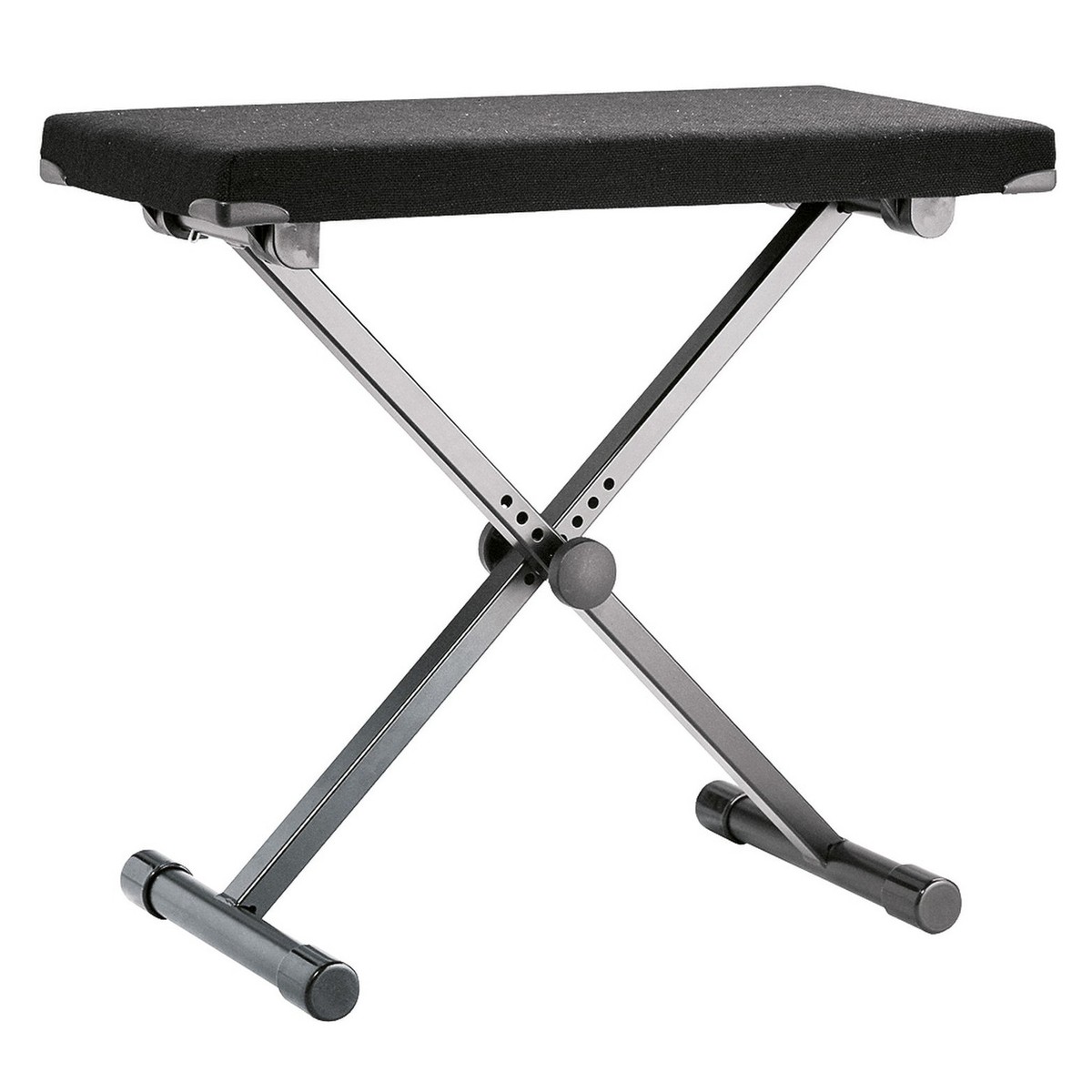 K&M 14076 Wide Keyboard Bench, Fabric, Black