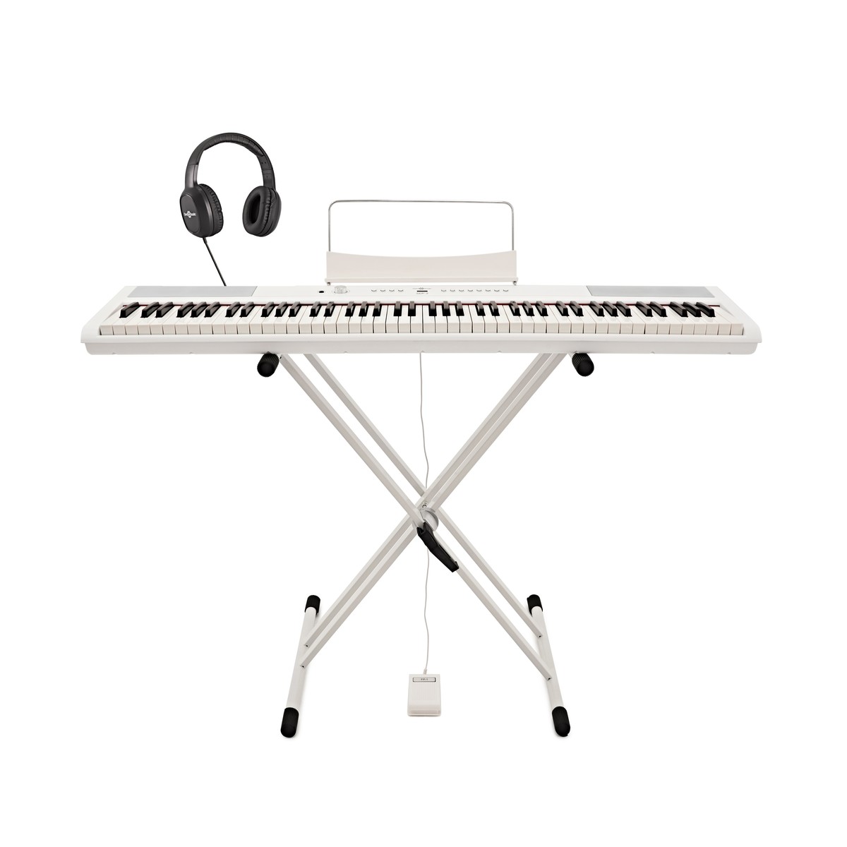 SDP-2 Stage Piano by Gear4music + Stand, Pedal and Headphones, White