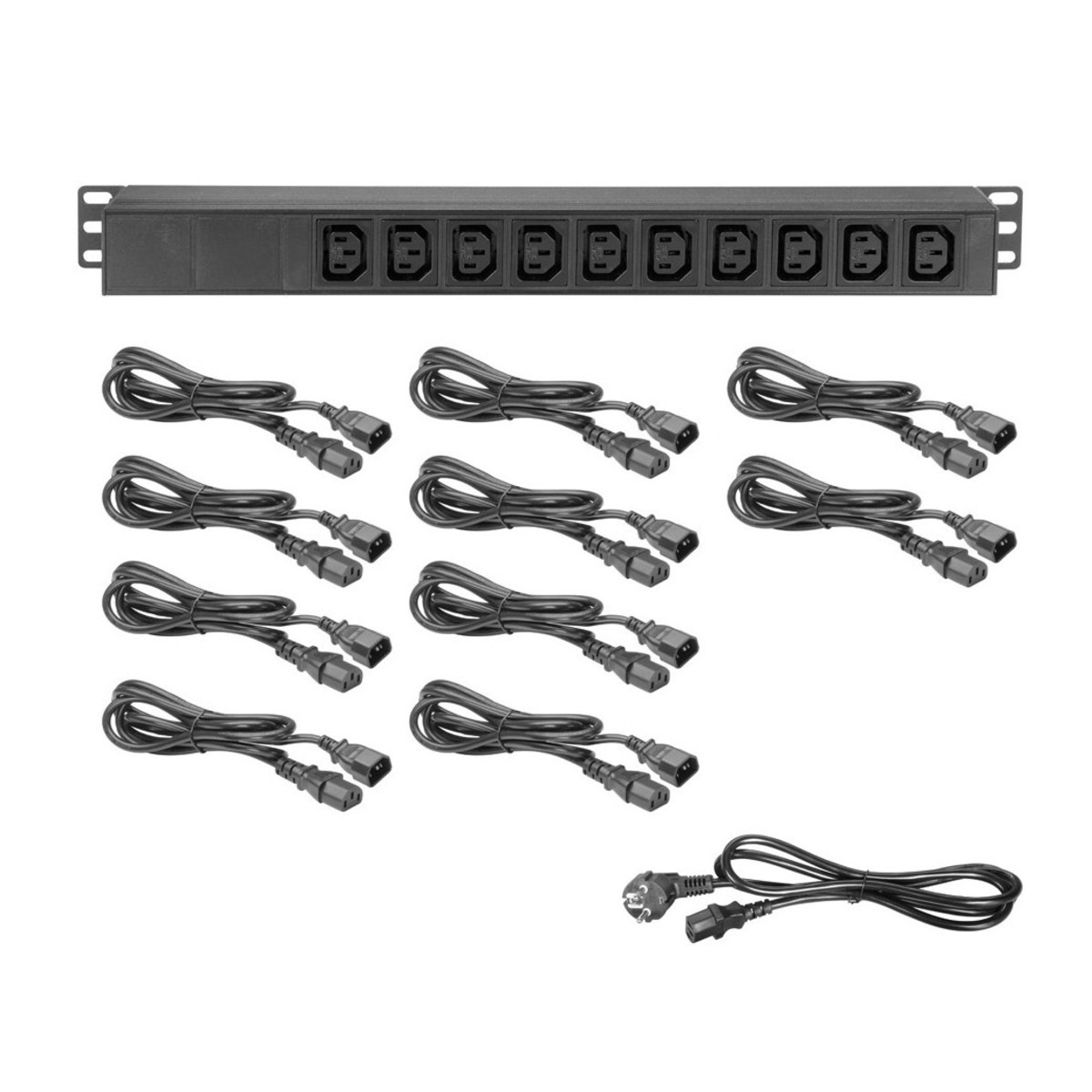 Adam Hall 19'' IEC Power Strip with 10 Connectors, 1U