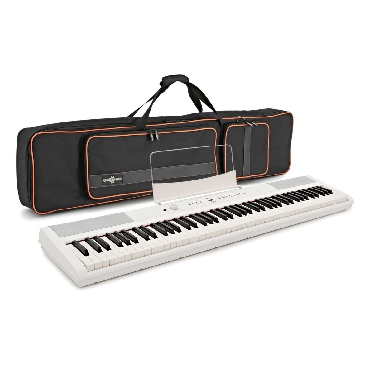 SDP-2 Stage Piano and Bag Bundle by Gear4music, White