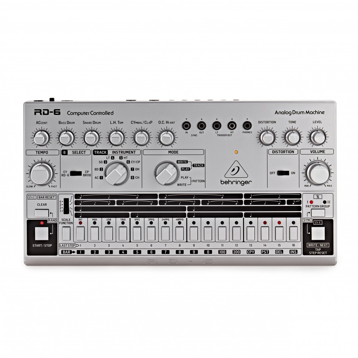Behringer RD-6 Drum Machine, Silver