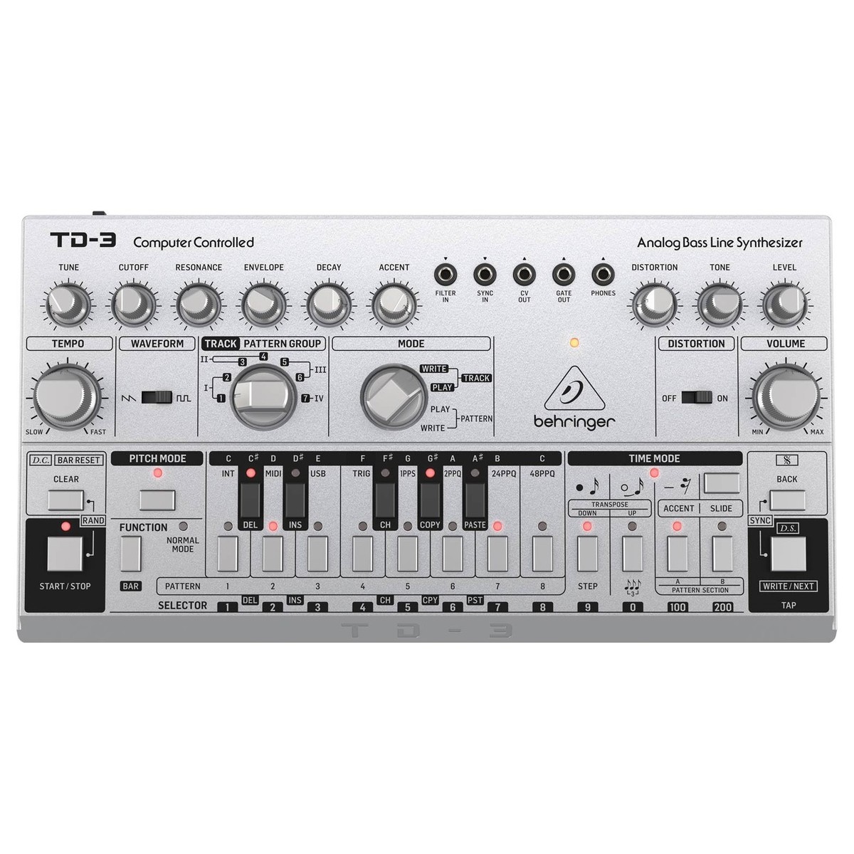 Behringer TD-3-SR Analog Bass Line Synthesizer, Silver