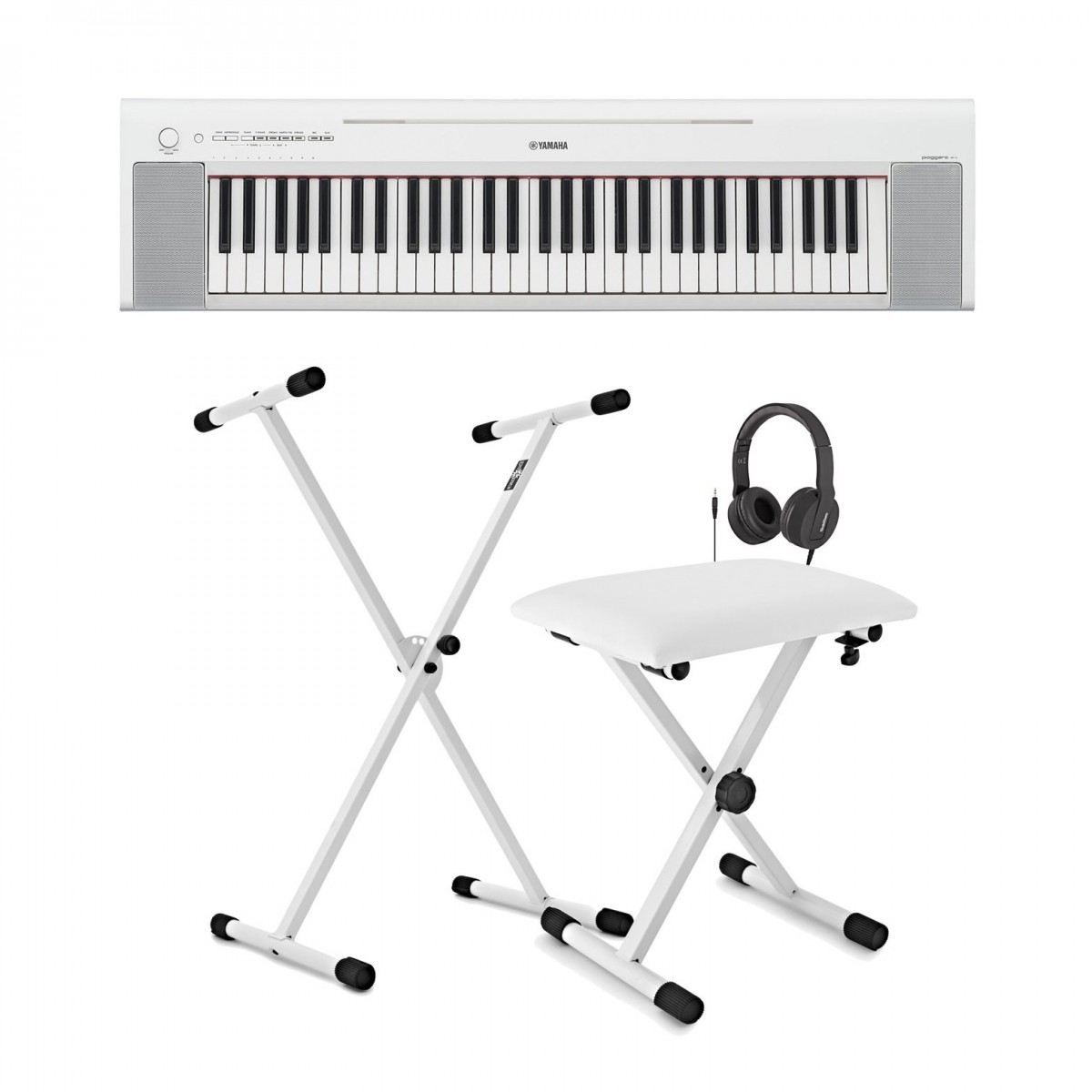 Yamaha Piaggero NP15 Portable Keyboard Package, White