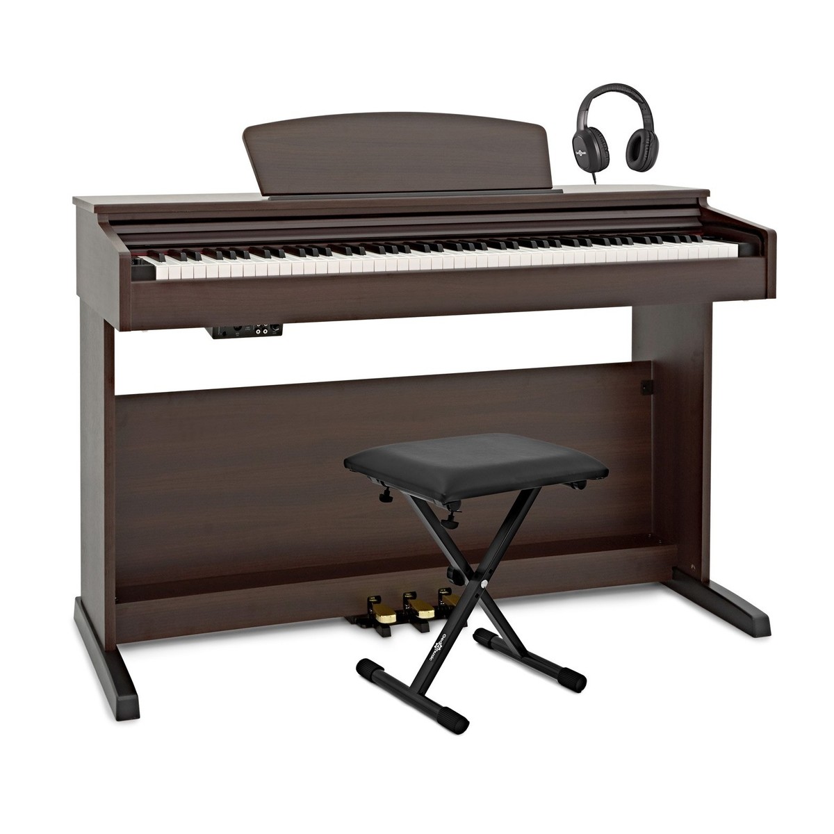 DP-10X Digital Piano by Gear4music + Accessory Pack, Dark RW