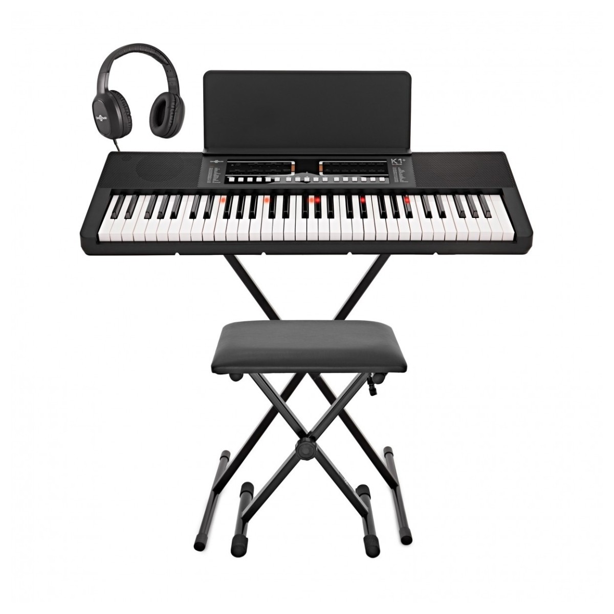K1+ 61-Note Key-Lighting Keyboard with Bluetooth, Complete Pack