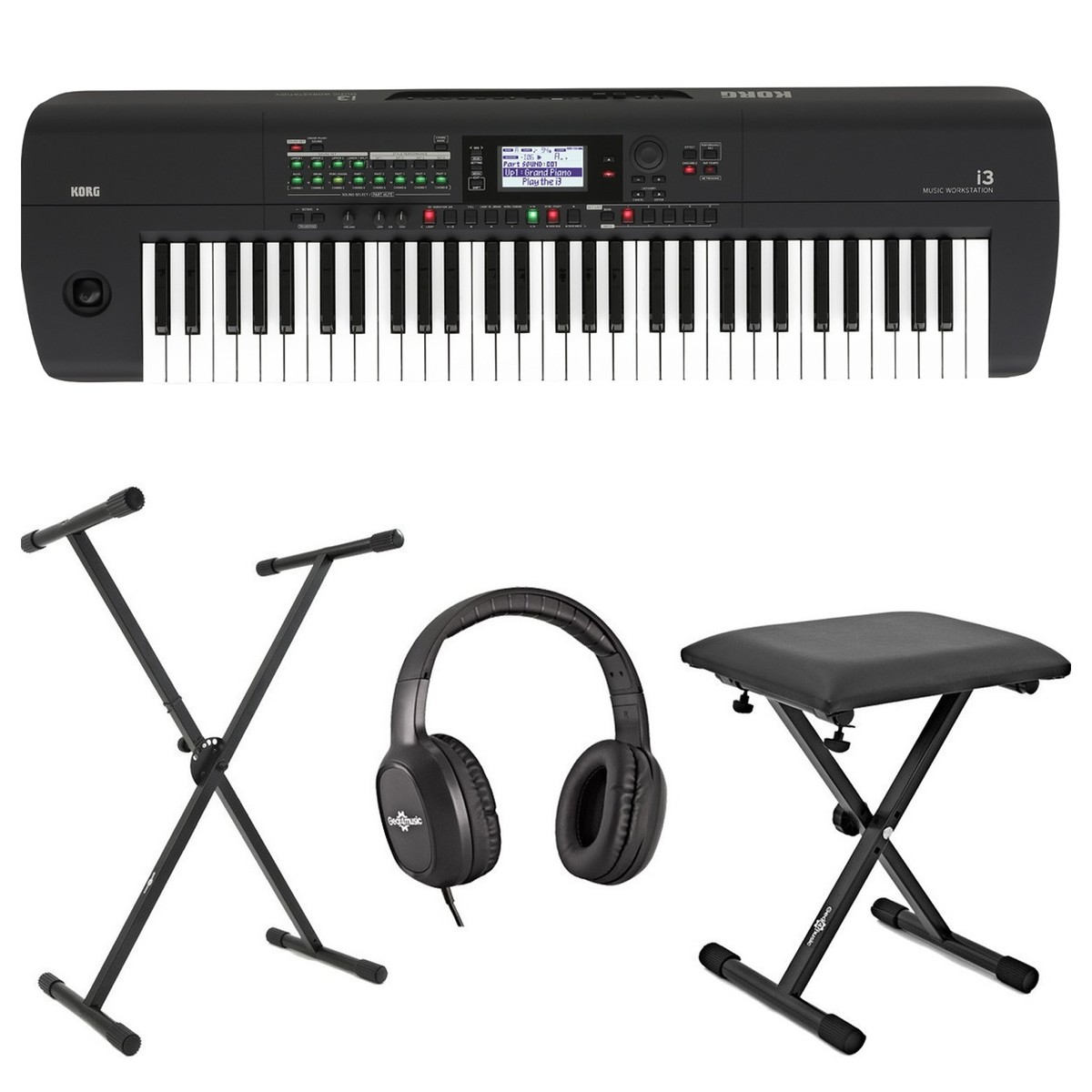 Korg I3 Portable Arranger Workstation Package, Black