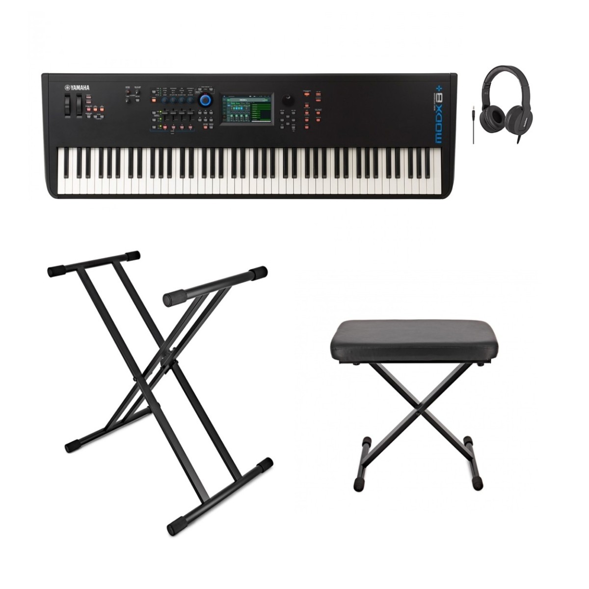 Yamaha MODX8 Plus Synthesizer with Graded Hammer Action Package