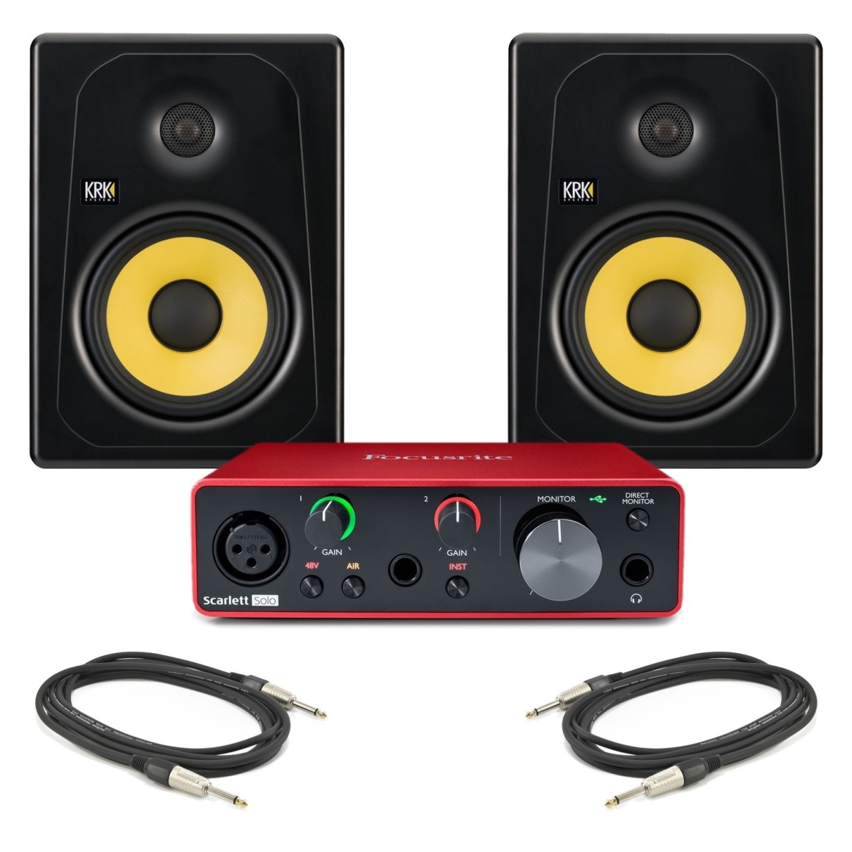 Focusrite Scarlett Solo (3rd Gen) and KRK Kreate 8 Studio Monitors