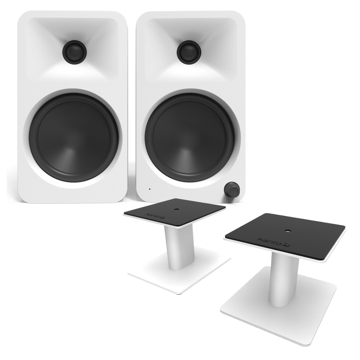Kanto ORA4 with SP6 Heavy Duty Stands, White