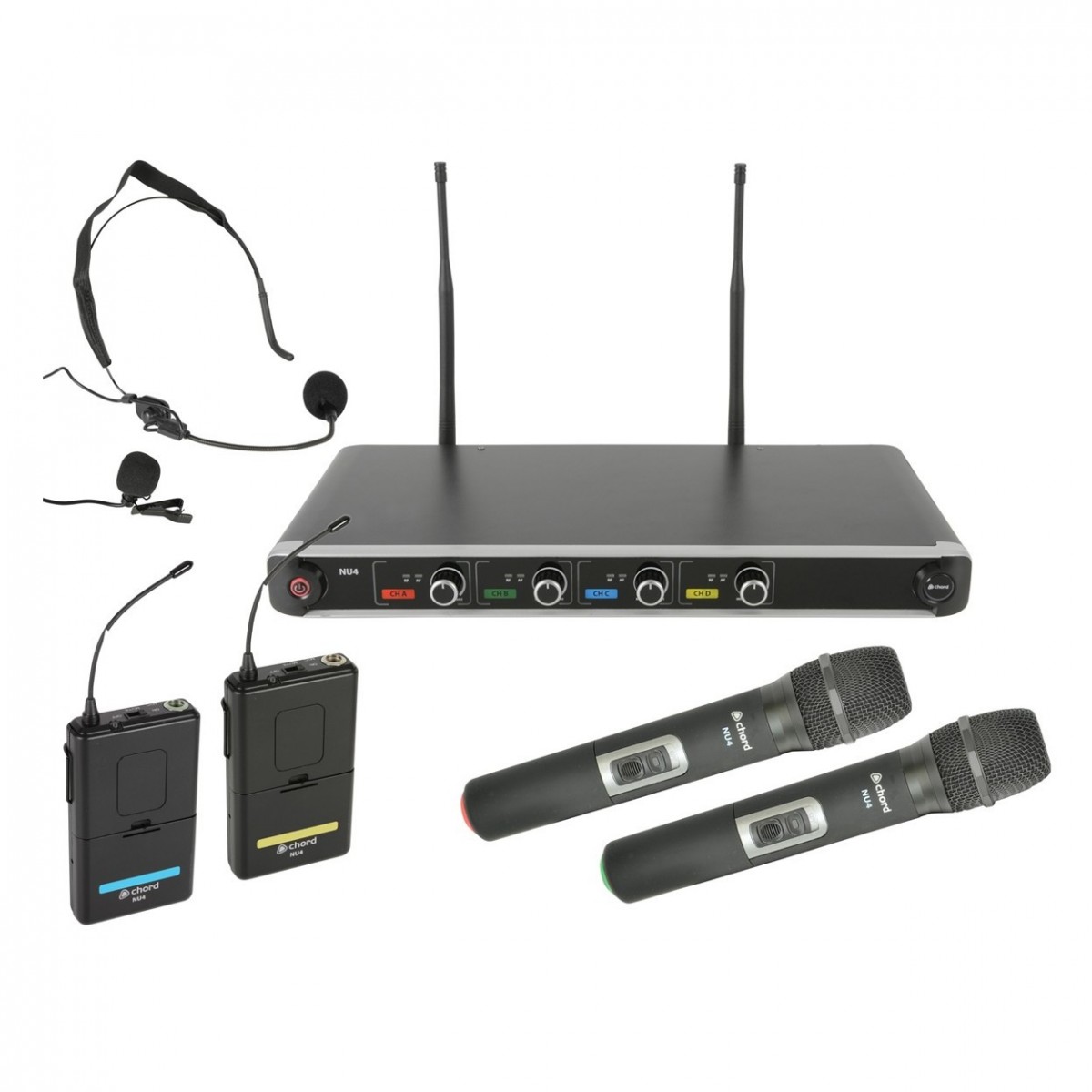 Chord NU4 Quad UHF Wireless System, Combo - Nearly New