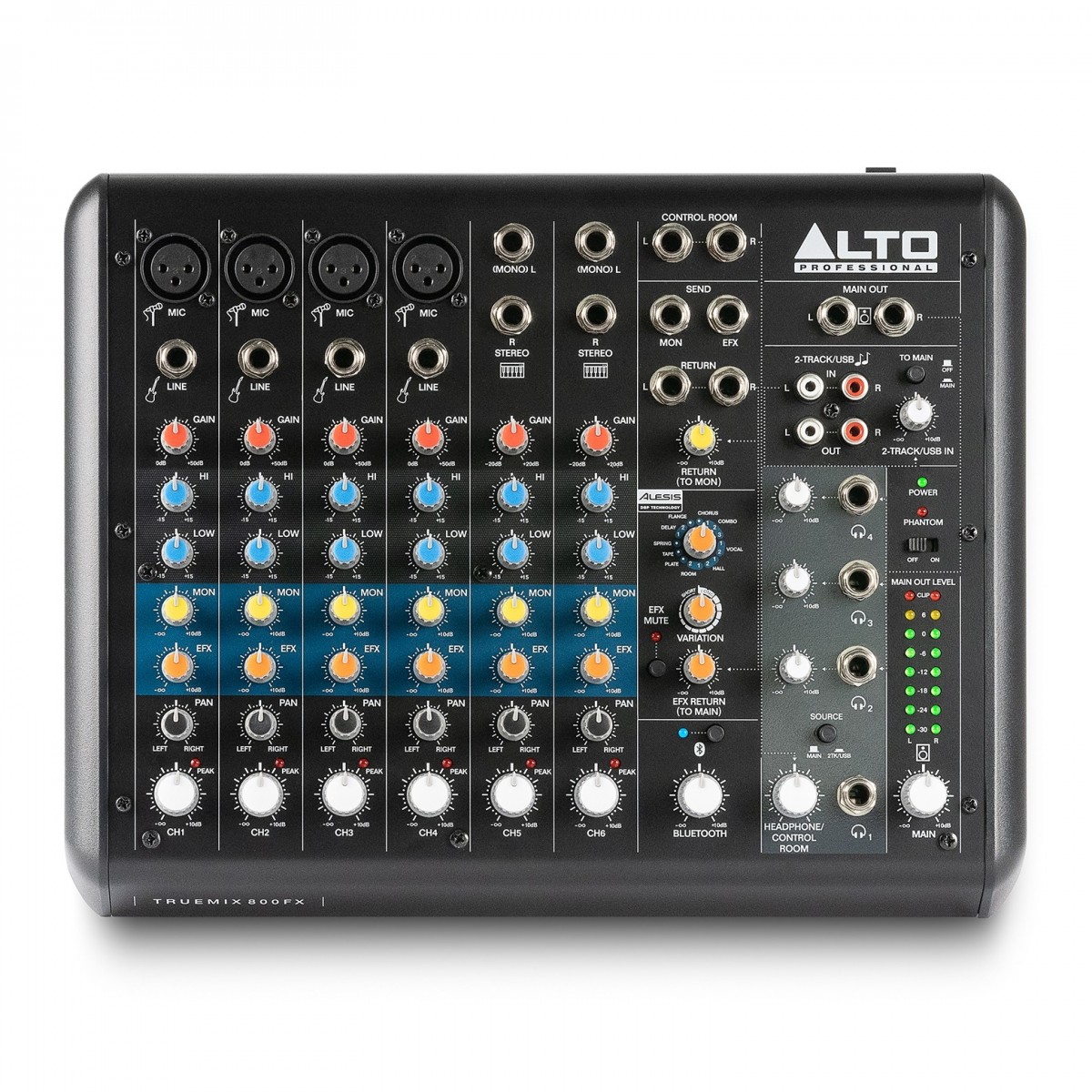 Alto TRUEMIX 800FX 8-Channel Mixer with USB, Bluetooth and Multi FX