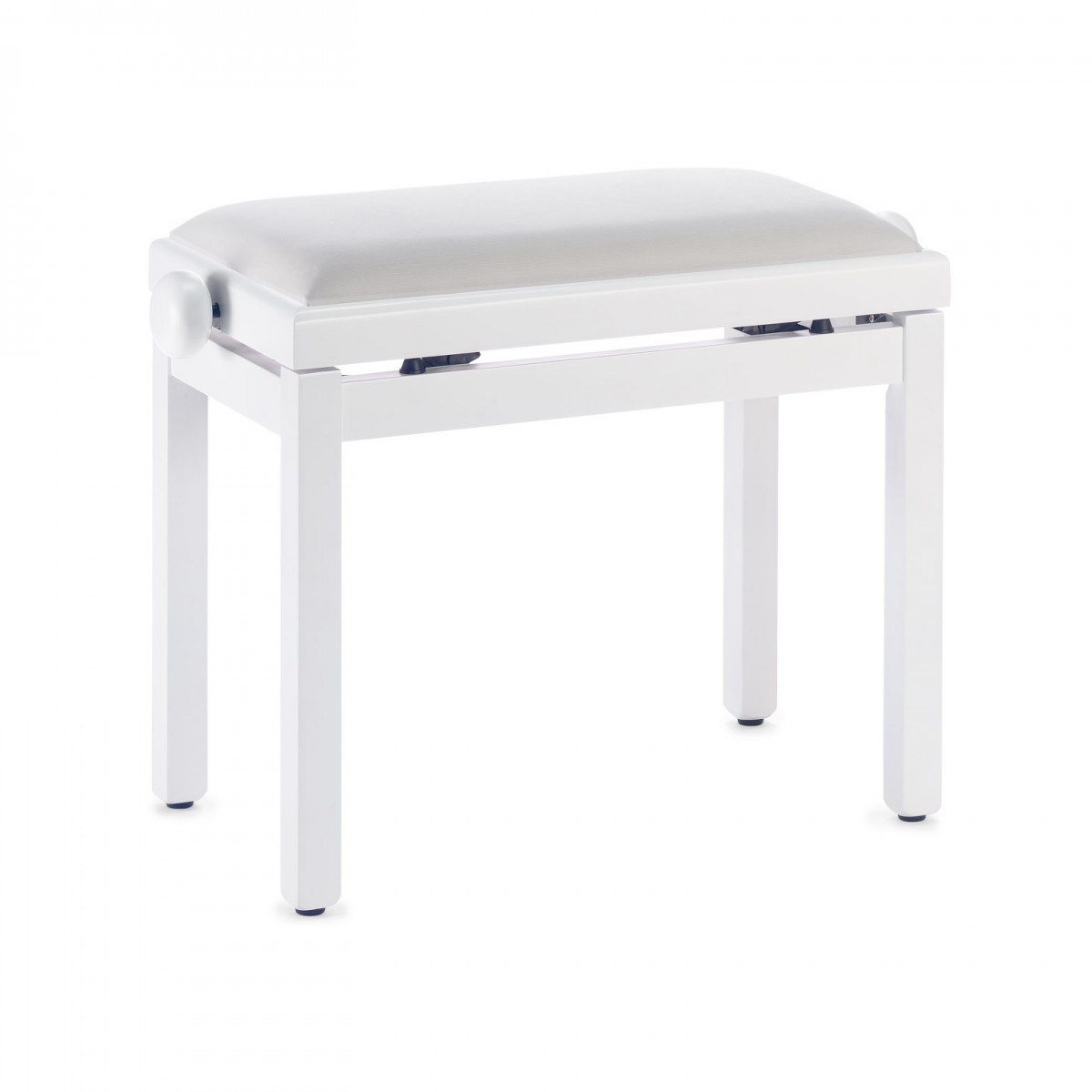 Stagg Adjustable Piano Bench, White Velvet, Matte White