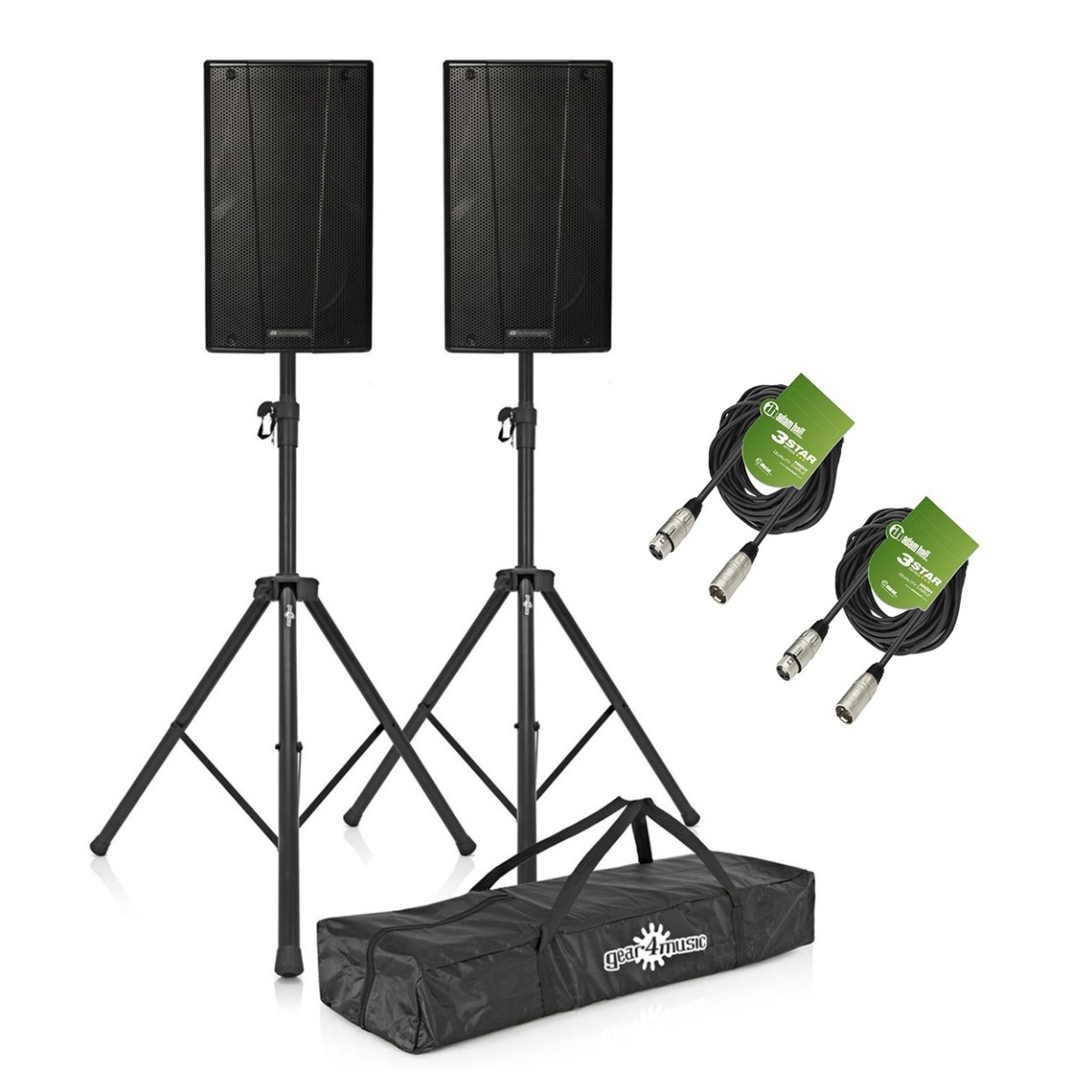 dB Technologies B-Hype 15'' Active PA Speaker Bundle with Stands and Cables