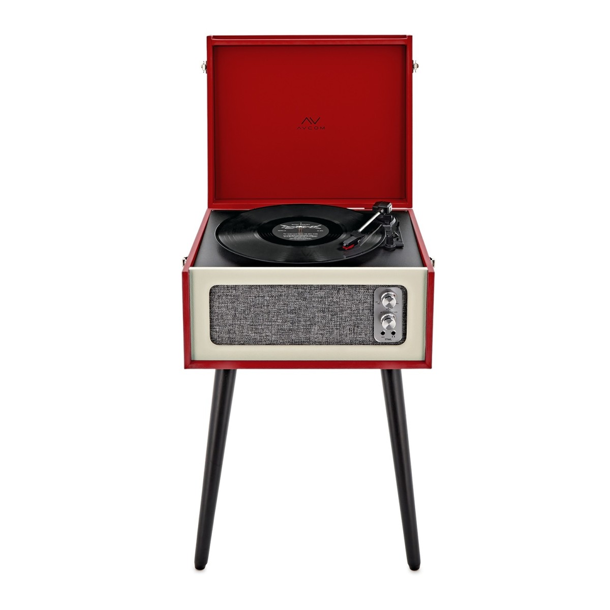 AVCOM Standing Turntable with Bluetooth, Red