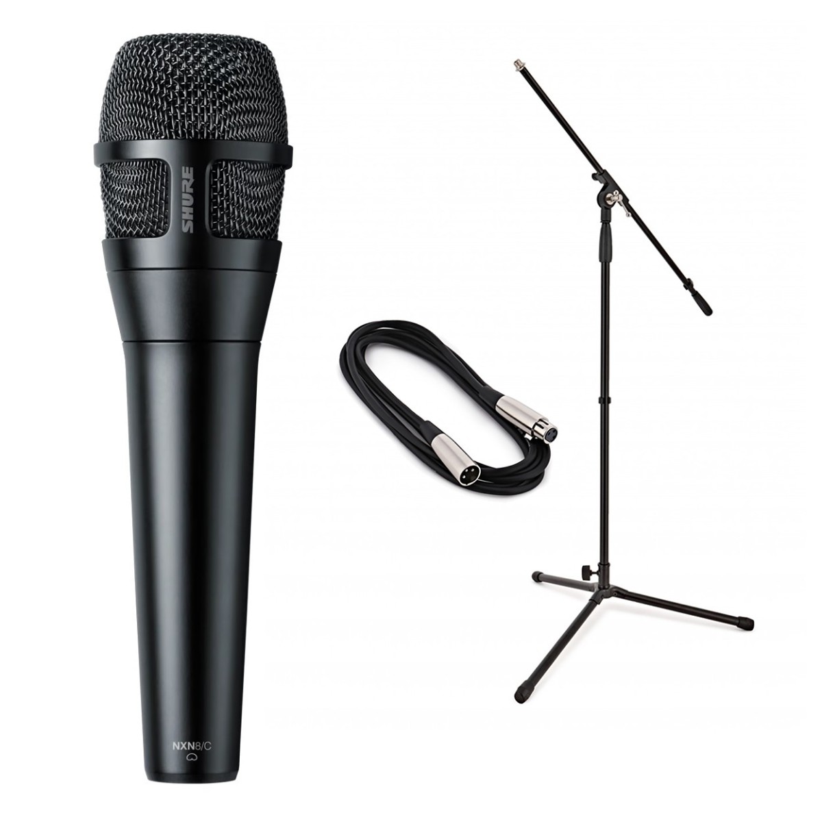 Shure NXN8/S Nexadyne Dynamic Supercardioid Handheld Microphone, Black Bundle