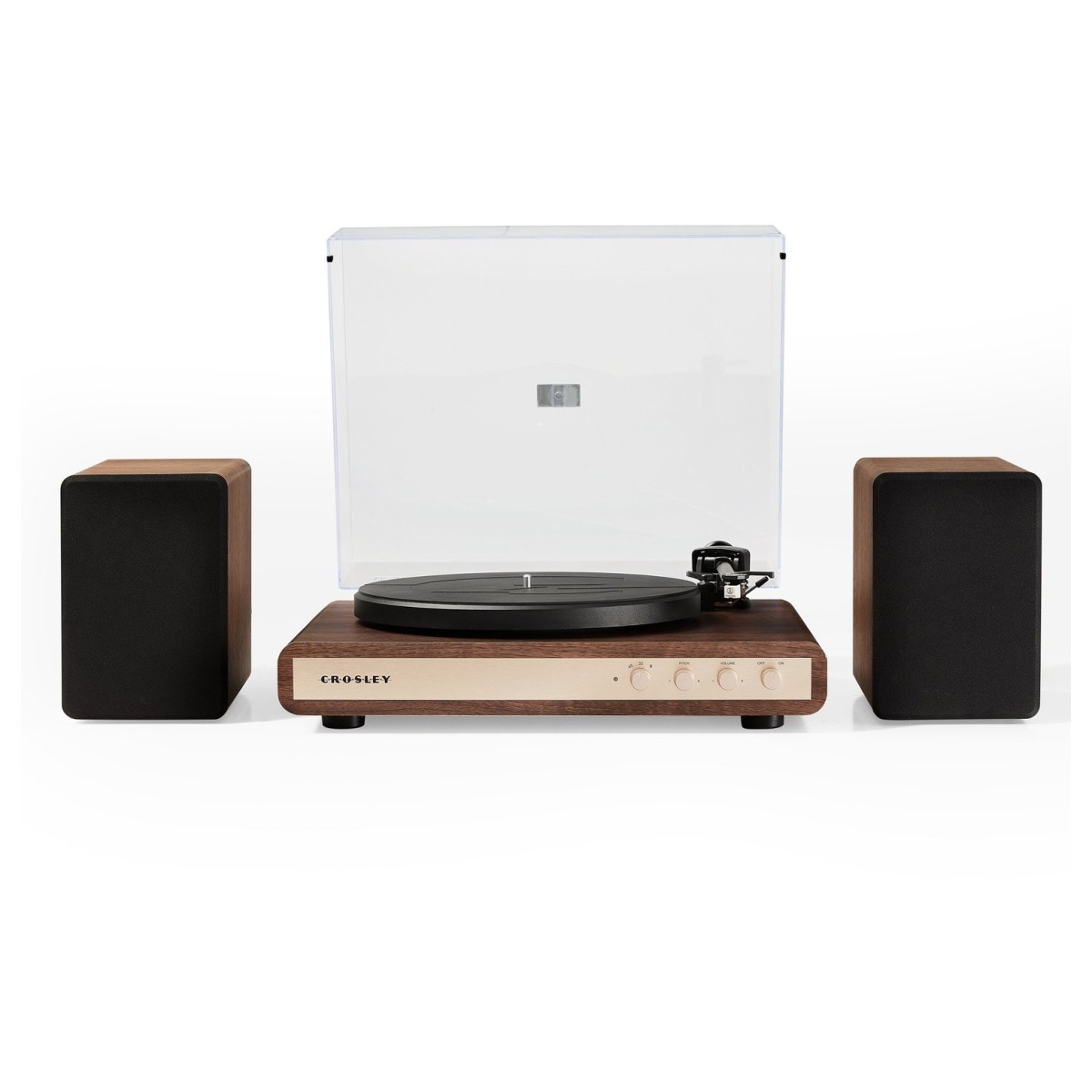 Crosley C65 Bluetooth Turntable and Speakers, Walnut