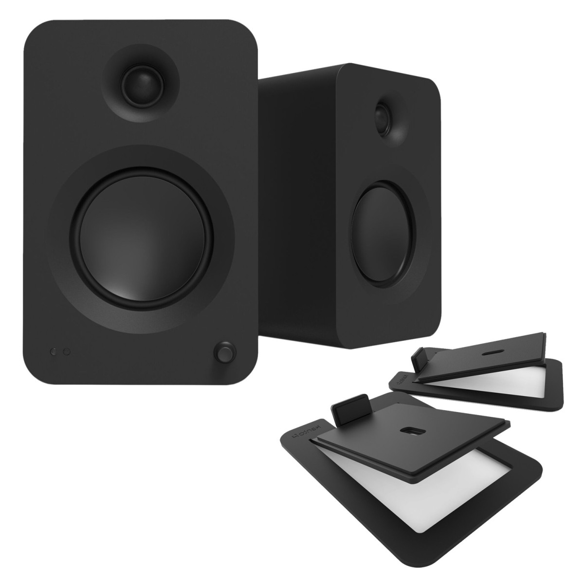 Kanto REN Powered Speakers with S6 Tilted Stands, Matte Black