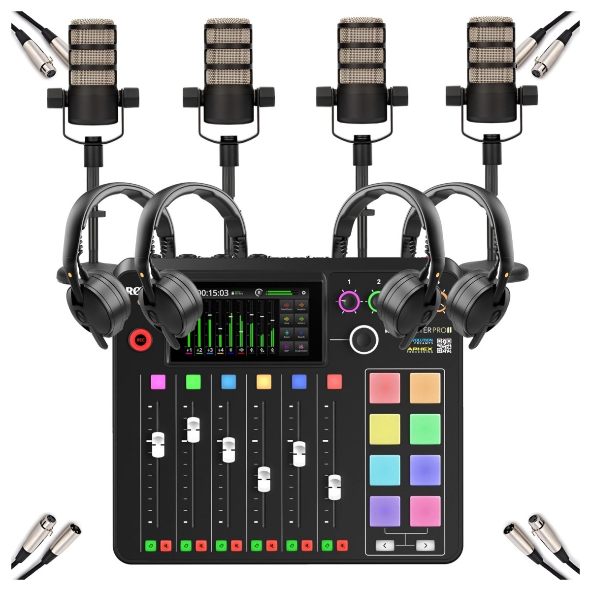 Rodecaster Pro II Quad Bundle with NTH-50 Headphones
